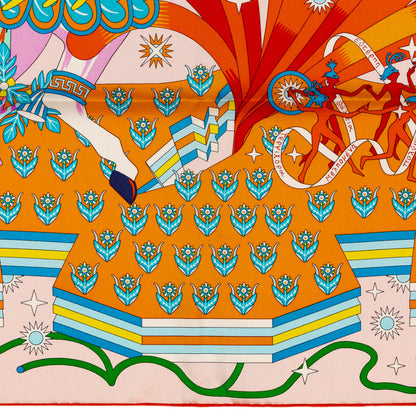 Hermes Silk Scarf 90 La Source de Pegase - Rose Pale Orange - NWSTS - 2609291929
