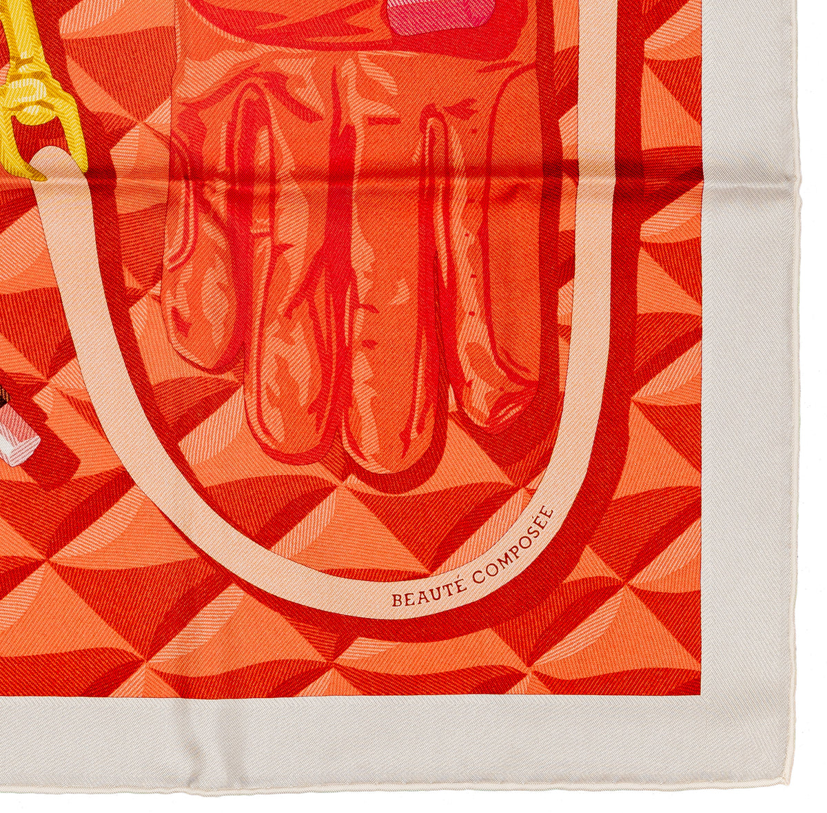 Hermès Silk Scarf Beauté Composée - Gris Perle Rouge Mordoré - NWSTS - 2609301934