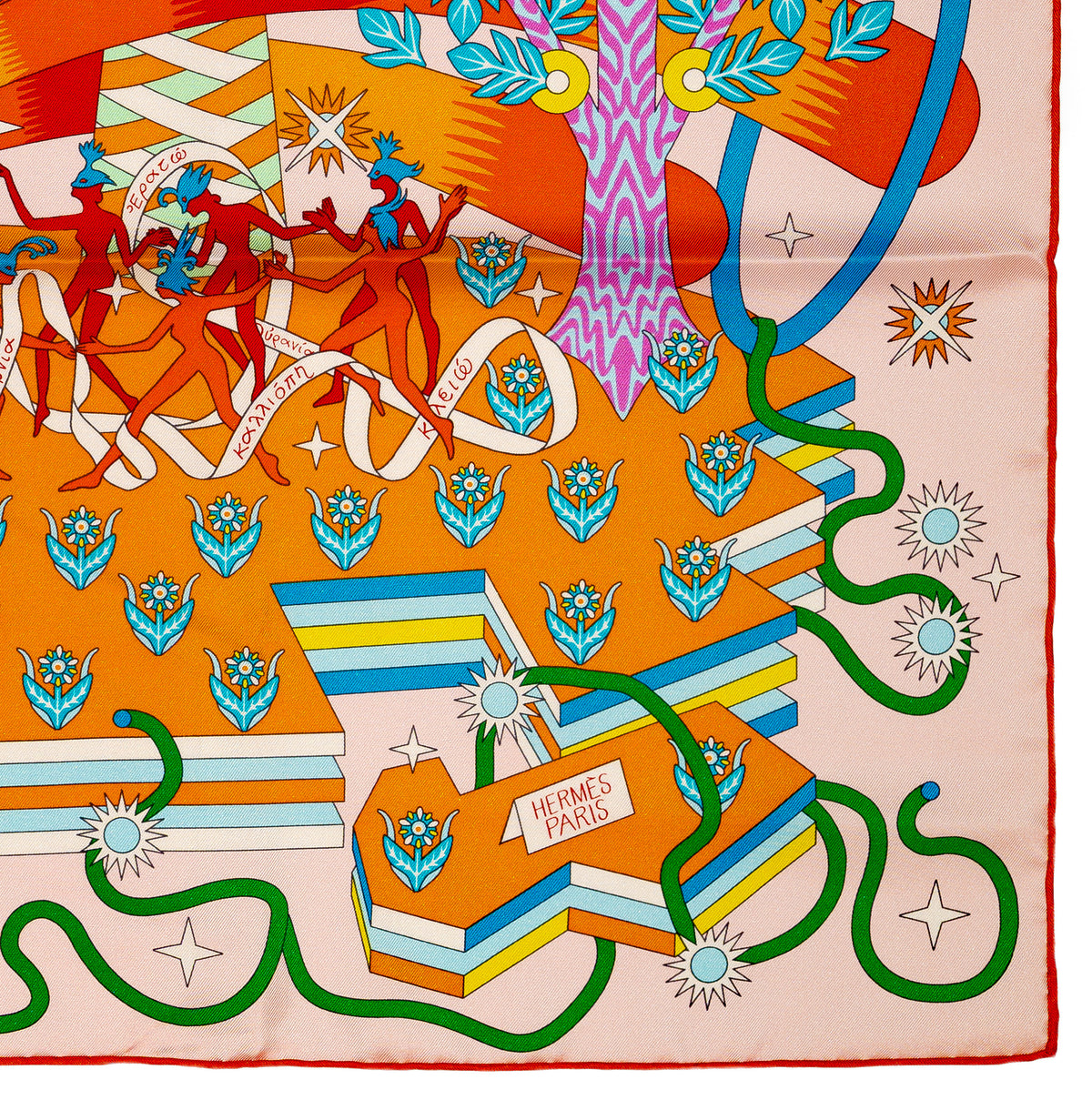 Hermes Silk Scarf 90 La Source de Pegase - Rose Pale Orange - NWSTS - 2609291929
