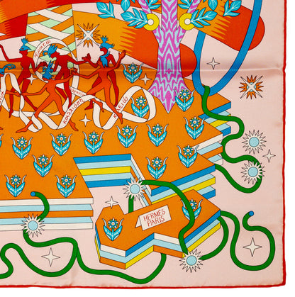 Hermes Silk Scarf 90 La Source de Pegase - Rose Pale Orange - NWSTS - 2609291929