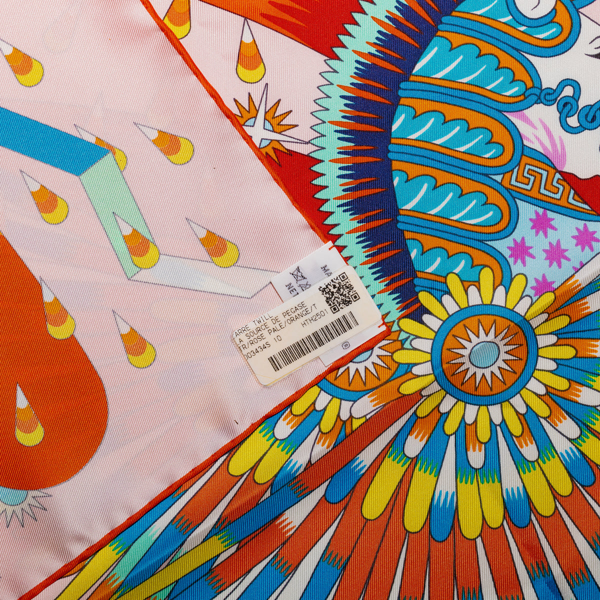 Hermes Silk Scarf 90 La Source de Pegase - Rose Pale Orange - NWSTS - 2609291929
