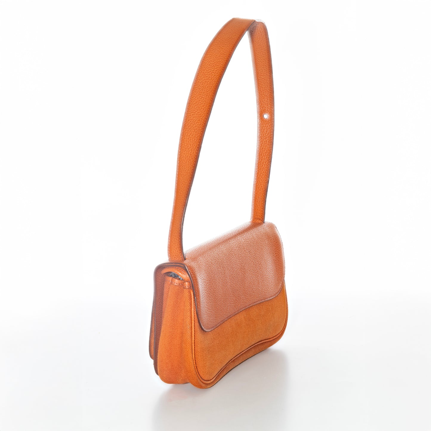 Hermès Colorado Bag PM 25 Orange Toile Chevrons Canvas Vache Liegee Palladium Hardware - MWOCTS - 2601271955