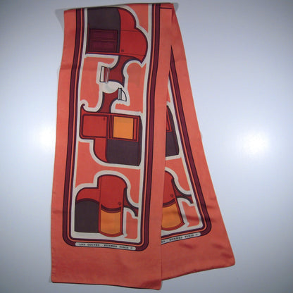 Hermes Coupés Double Silk Shawl Salmon F de la Perriere 1970 - 1004250133