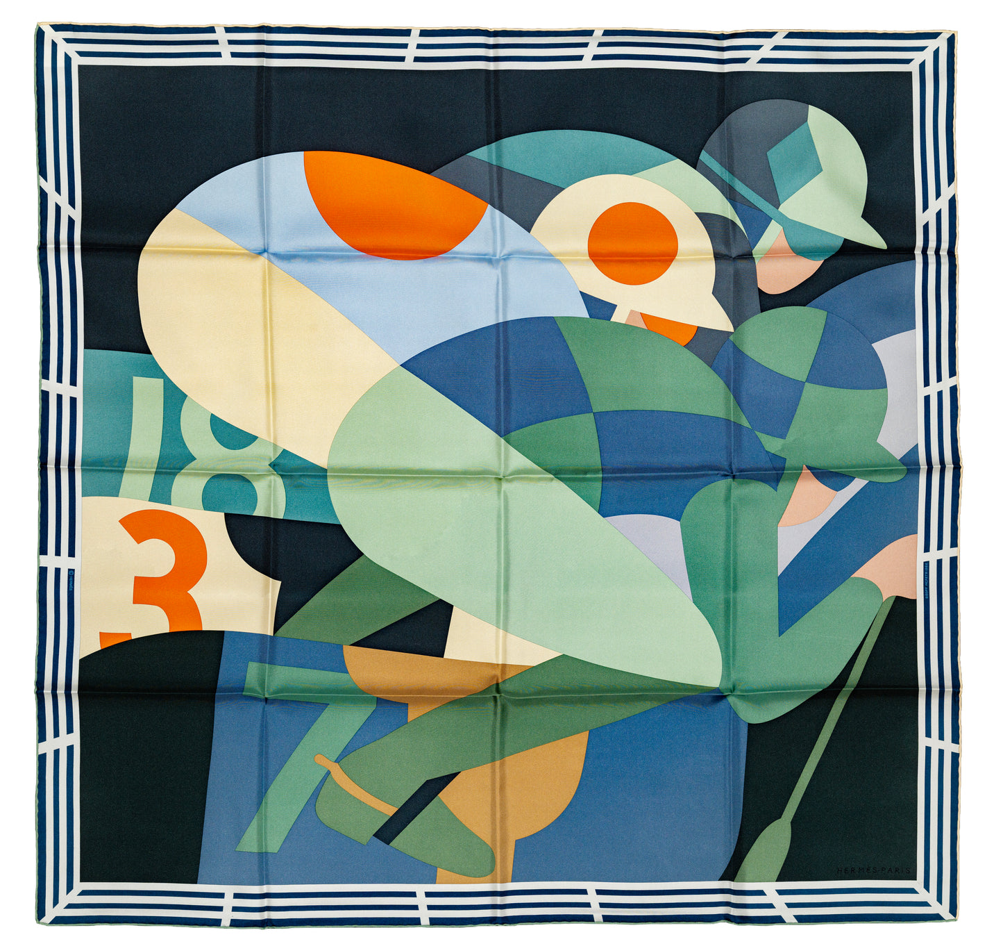 Hermes Scarf - 8-3-7 - Vert Anthracite Kaki - NWSTS - 2601291204
