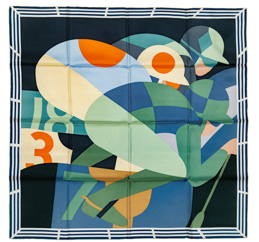 Hermes Scarf - 8-3-7 - Vert Anthracite Kaki - NWSTS - 2601291204
