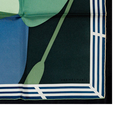 Hermes Scarf - 8-3-7 - Vert Anthracite Kaki - NWSTS - 2601291204