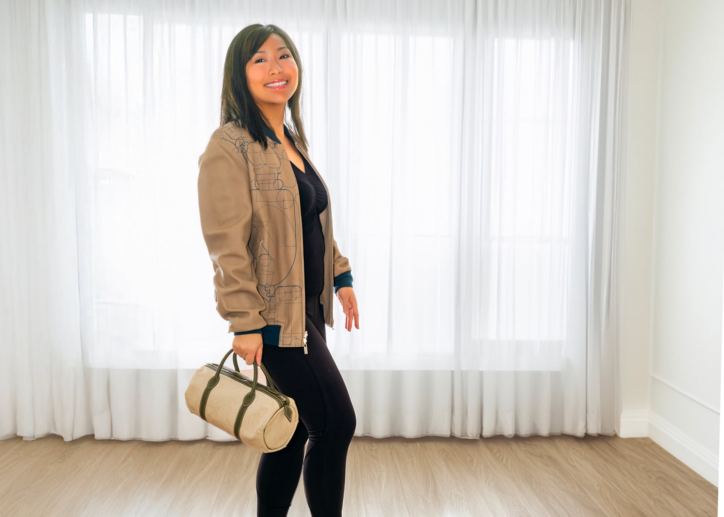 Hermes Polochon Bag 30cm - Canvas Natural/ Leather New