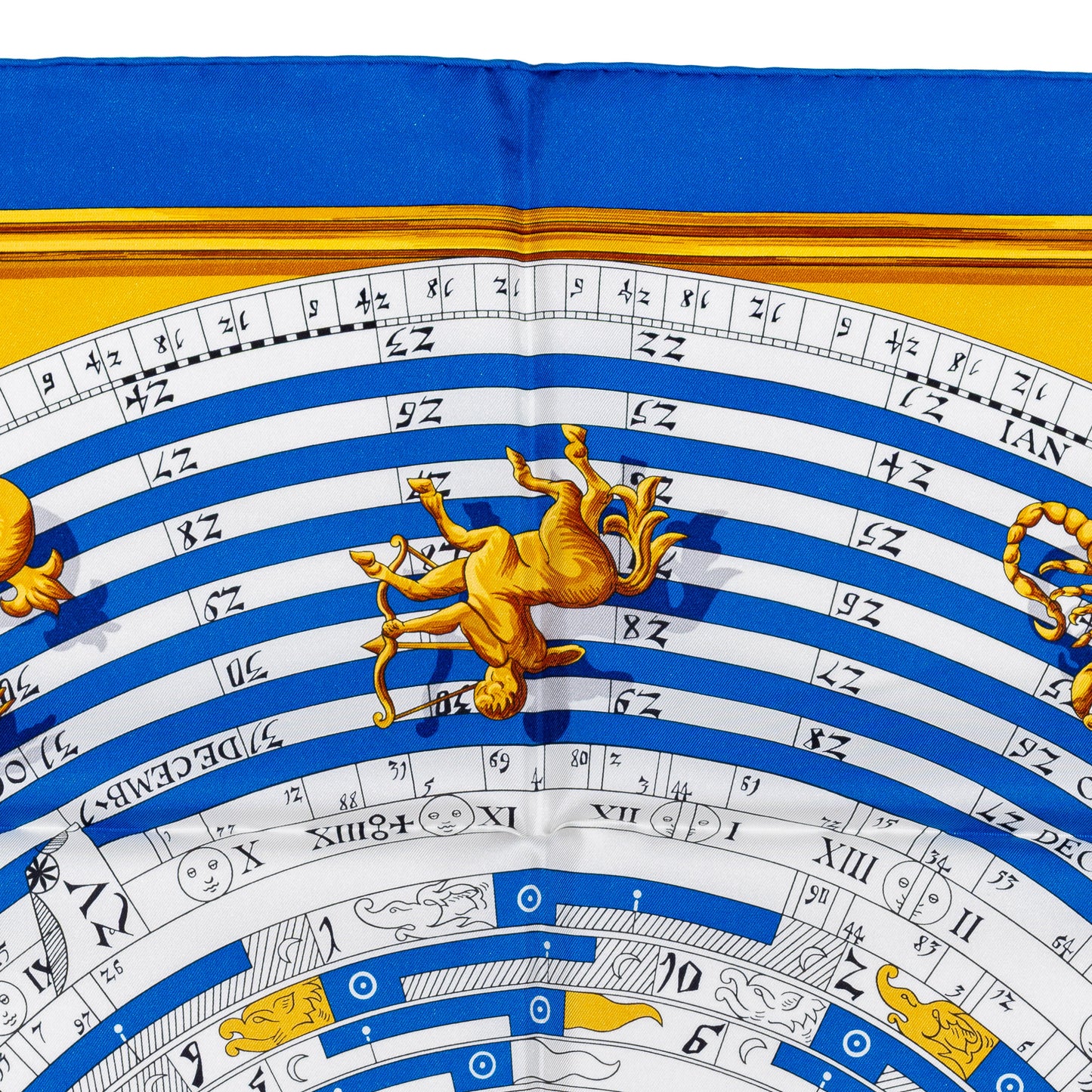 Hermes Silk Scarf Astrologie Forever – Bleu Cobalt Vieil Or Blanc – NWST – 2507101645