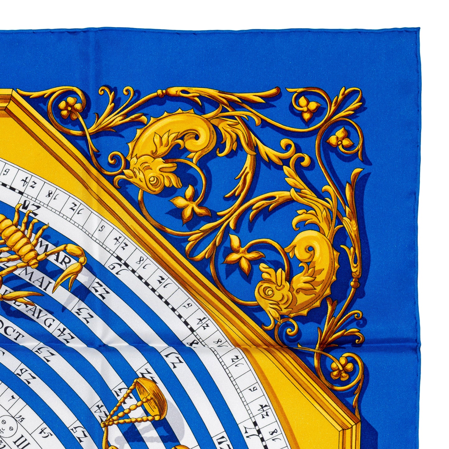 Hermes Silk Scarf Astrologie Forever – Bleu Cobalt Vieil Or Blanc – NWST – 2507101645