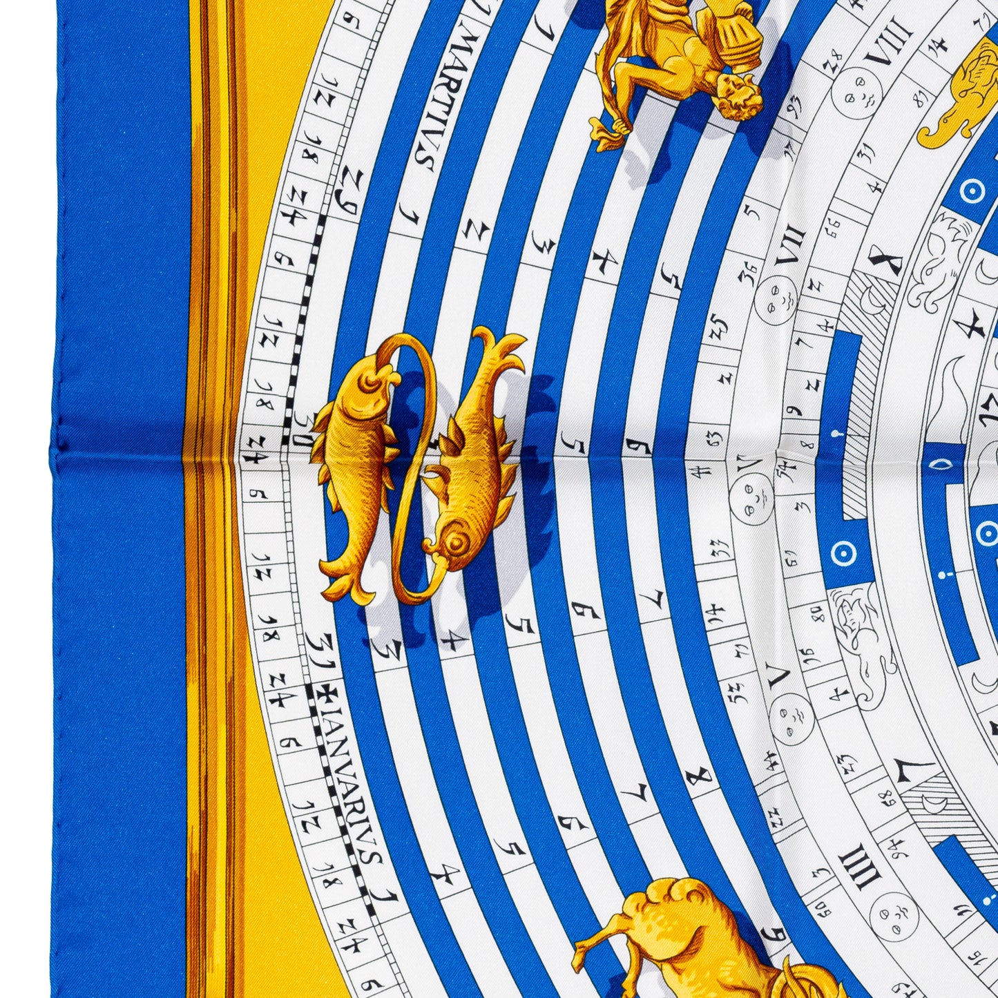 Hermes Silk Scarf Astrologie Forever – Bleu Cobalt Vieil Or Blanc – NWST – 2507101645