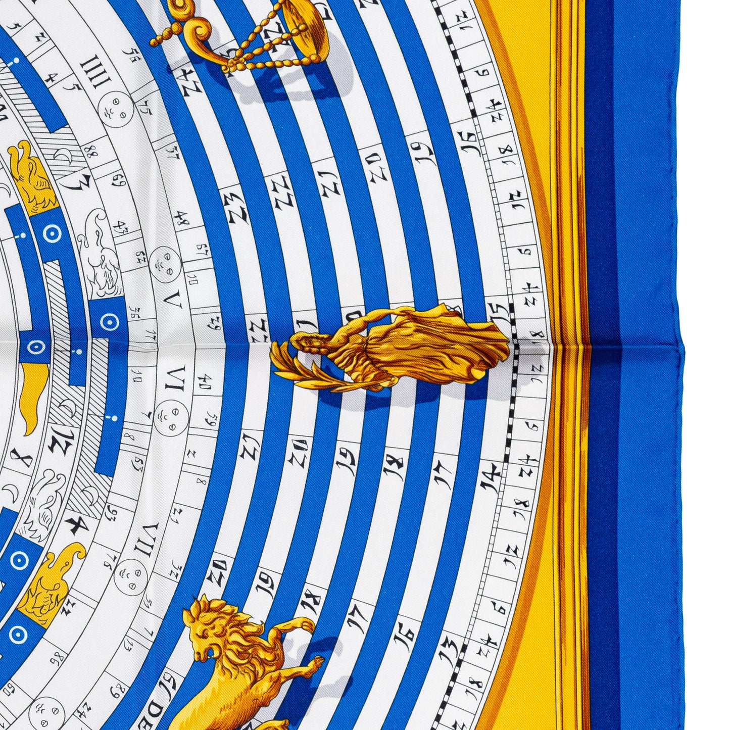 Hermes Silk Scarf Astrologie Forever – Bleu Cobalt Vieil Or Blanc – NWST – 2507101645