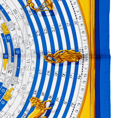 Hermes Silk Scarf Astrologie Forever – Bleu Cobalt Vieil Or Blanc – NWST – 2507101645