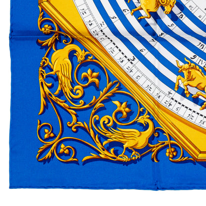 Hermes Silk Scarf Astrologie Forever – Bleu Cobalt Vieil Or Blanc – NWST – 2507101645
