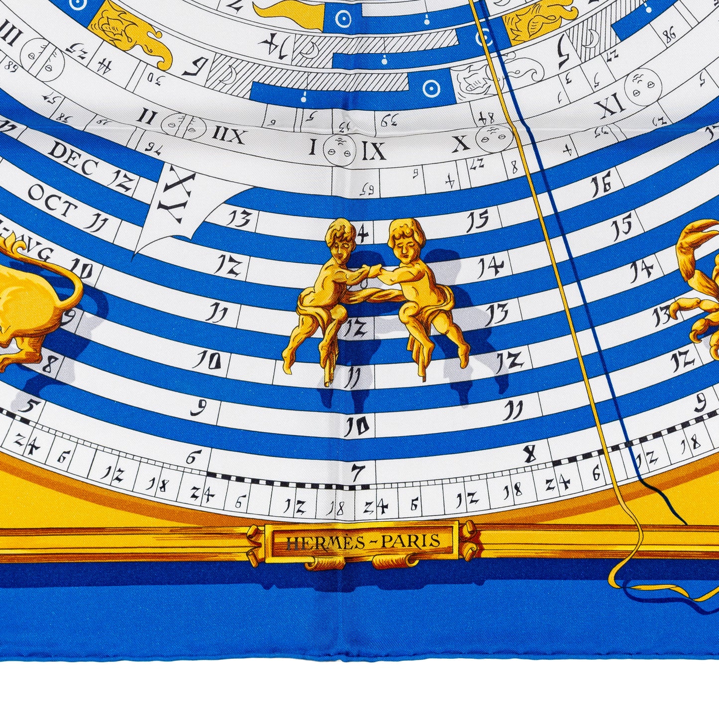Hermes Silk Scarf Astrologie Forever – Bleu Cobalt Vieil Or Blanc – NWST – 2507101645