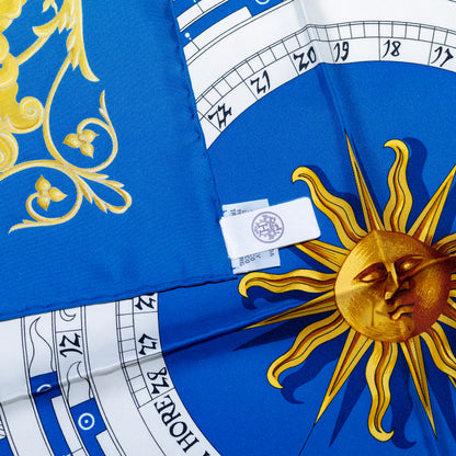 Hermes Silk Scarf Astrologie Forever – Bleu Cobalt Vieil Or Blanc – NWST – 2507101645