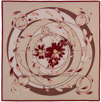 Hermes Silk Scarf Au Gré du Vent – Bordeaux Beige - Mint - Collector