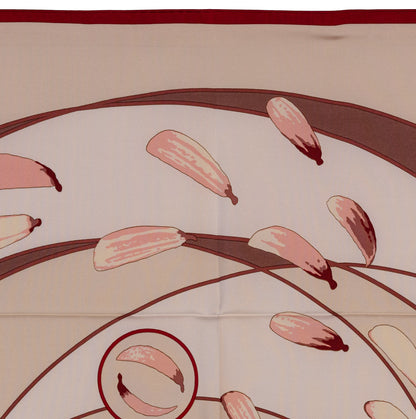 Hermes Silk Scarf Au Gré du Vent – Bordeaux Beige - Mint - Collector