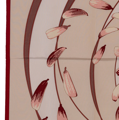 Hermes Silk Scarf Au Gré du Vent – Bordeaux Beige - Mint - Collector