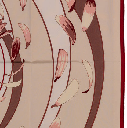 Hermes Silk Scarf Au Gré du Vent – Bordeaux Beige - Mint - Collector