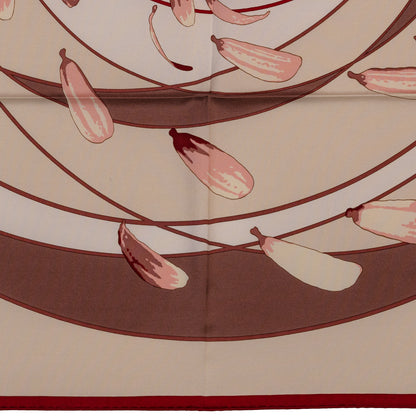 Hermes Silk Scarf Au Gré du Vent – Bordeaux Beige - Mint - Collector