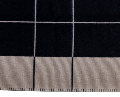 Hermès Throw Plaid Blanket Avalon III Throw Blanket Plaid - Noir Écru Gris - NWCT - 2504181300