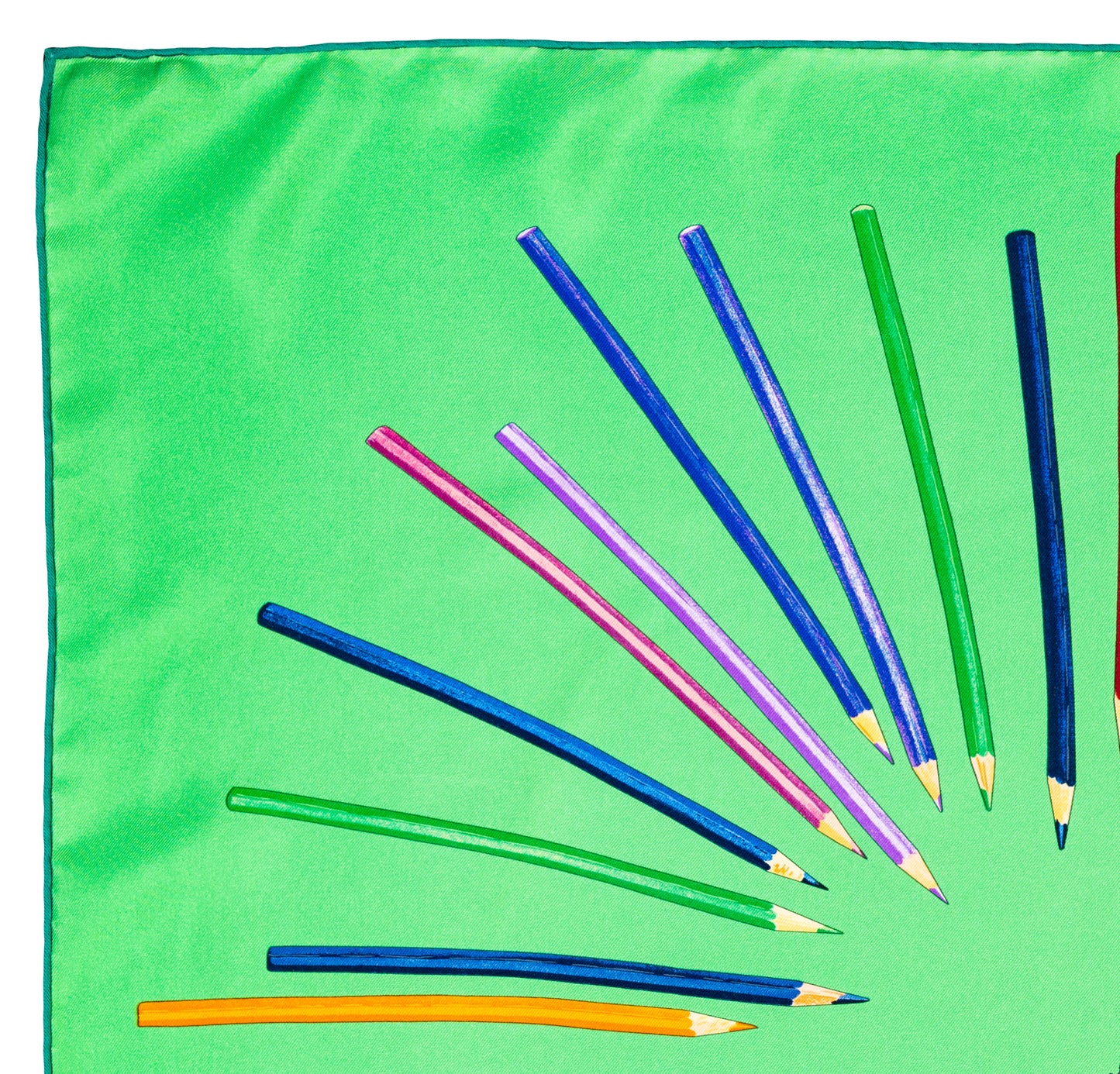 Hermes Silk Scarf A vos Crayons - Green - Mint Care Tag