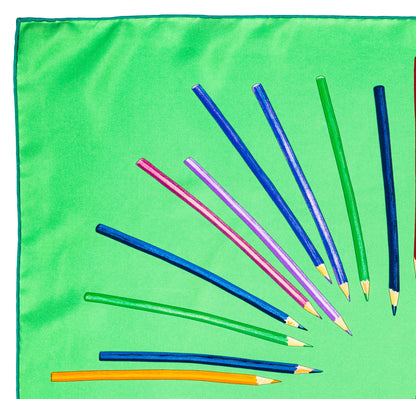 Hermes Silk Scarf A vos Crayons - Green - Mint Care Tag