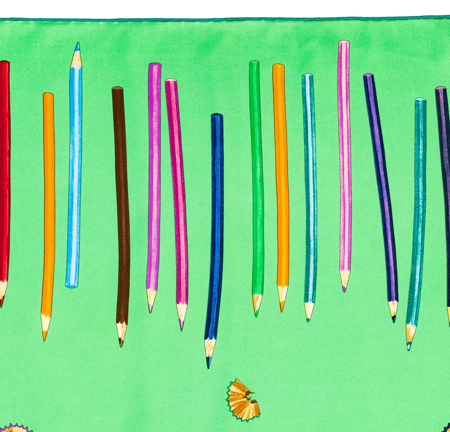 Hermes Silk Scarf A vos Crayons - Green - Mint Care Tag