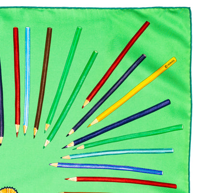 Hermes Silk Scarf A vos Crayons - Green - Mint Care Tag