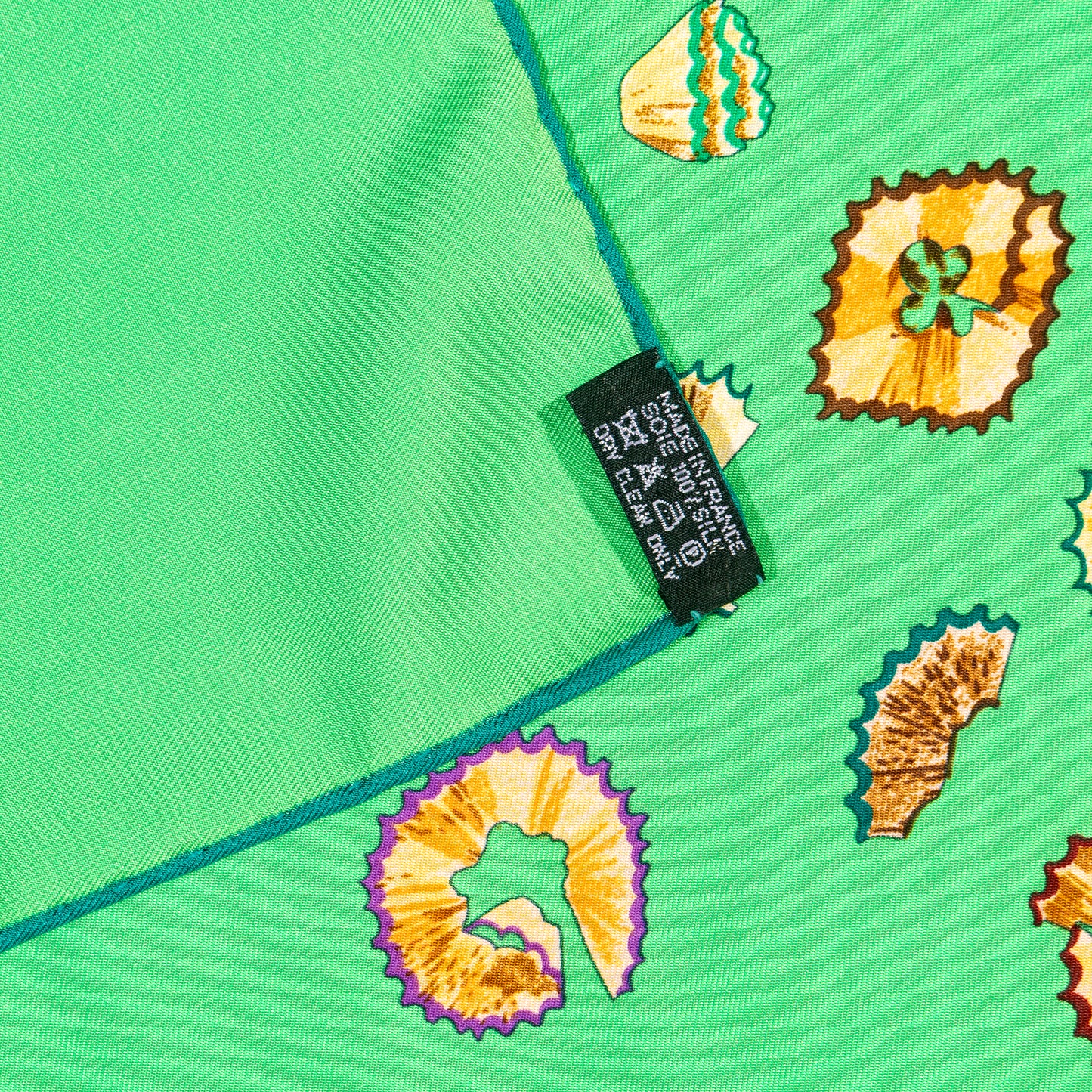 Hermes Silk Scarf A vos Crayons - Green - Mint Care Tag