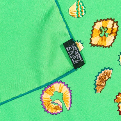 Hermes Silk Scarf A vos Crayons - Green - Mint Care Tag