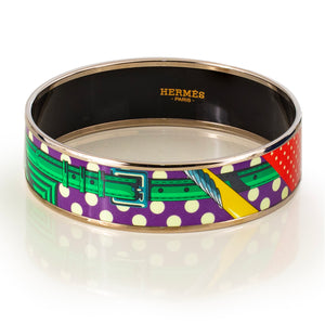 BRACELET - Clic Clac a Pois - ESP - Purple Red Green - 70-18mm NWOTS - 2401072006