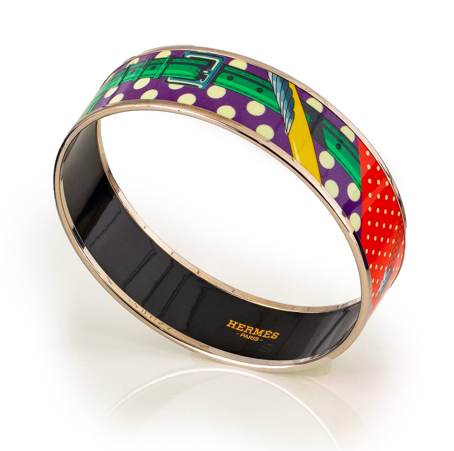BRACELET - Clic Clac a Pois - ESP - Purple Red Green - 70-18mm NWOTS - 2401072006