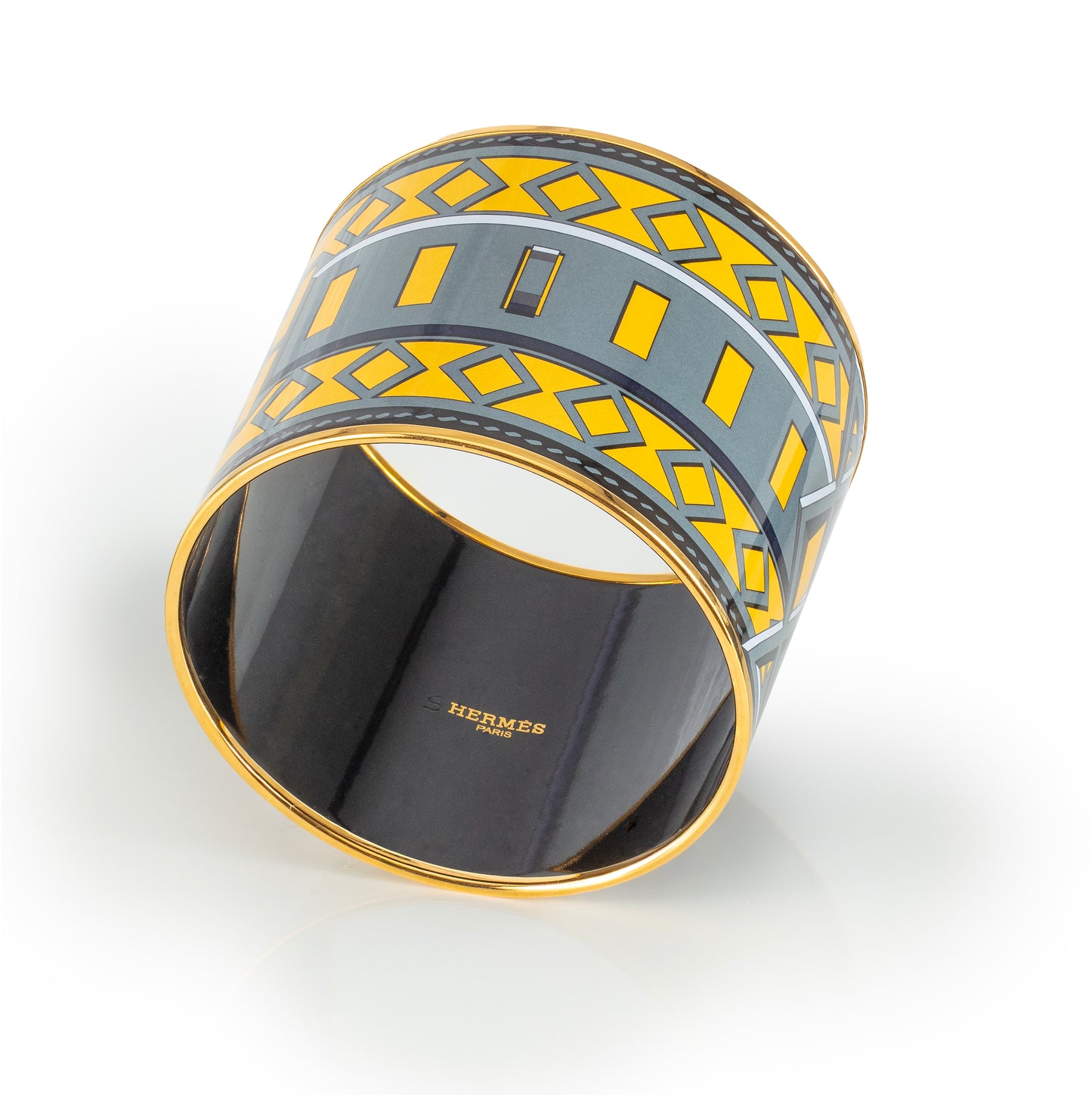 Hermes BRACELET - Colliers De Chiens - EGP - Yellow Grey - 70-58mm NWOTS - 2312101926