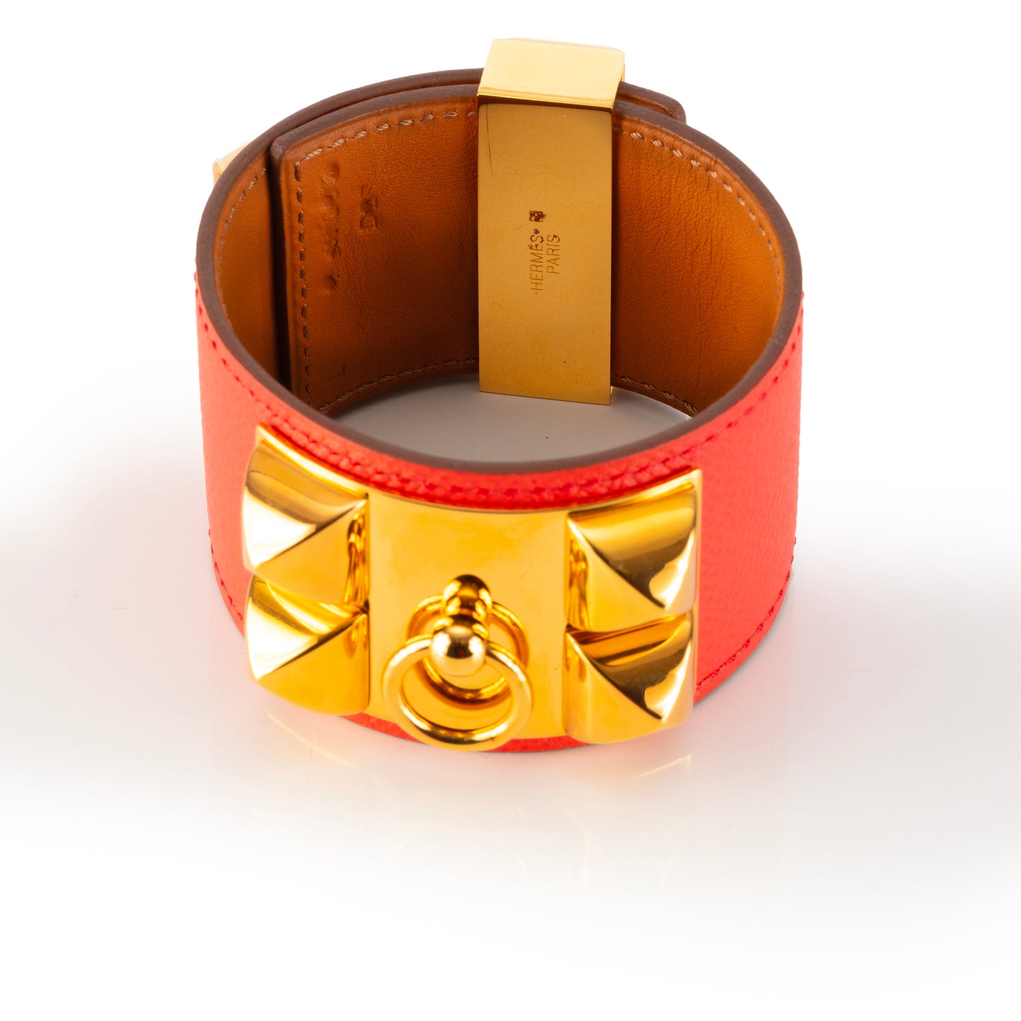 Hermes BRACELET - Medor Collier de Chien - Gold HW - Red Calf Leather - 2407061618
