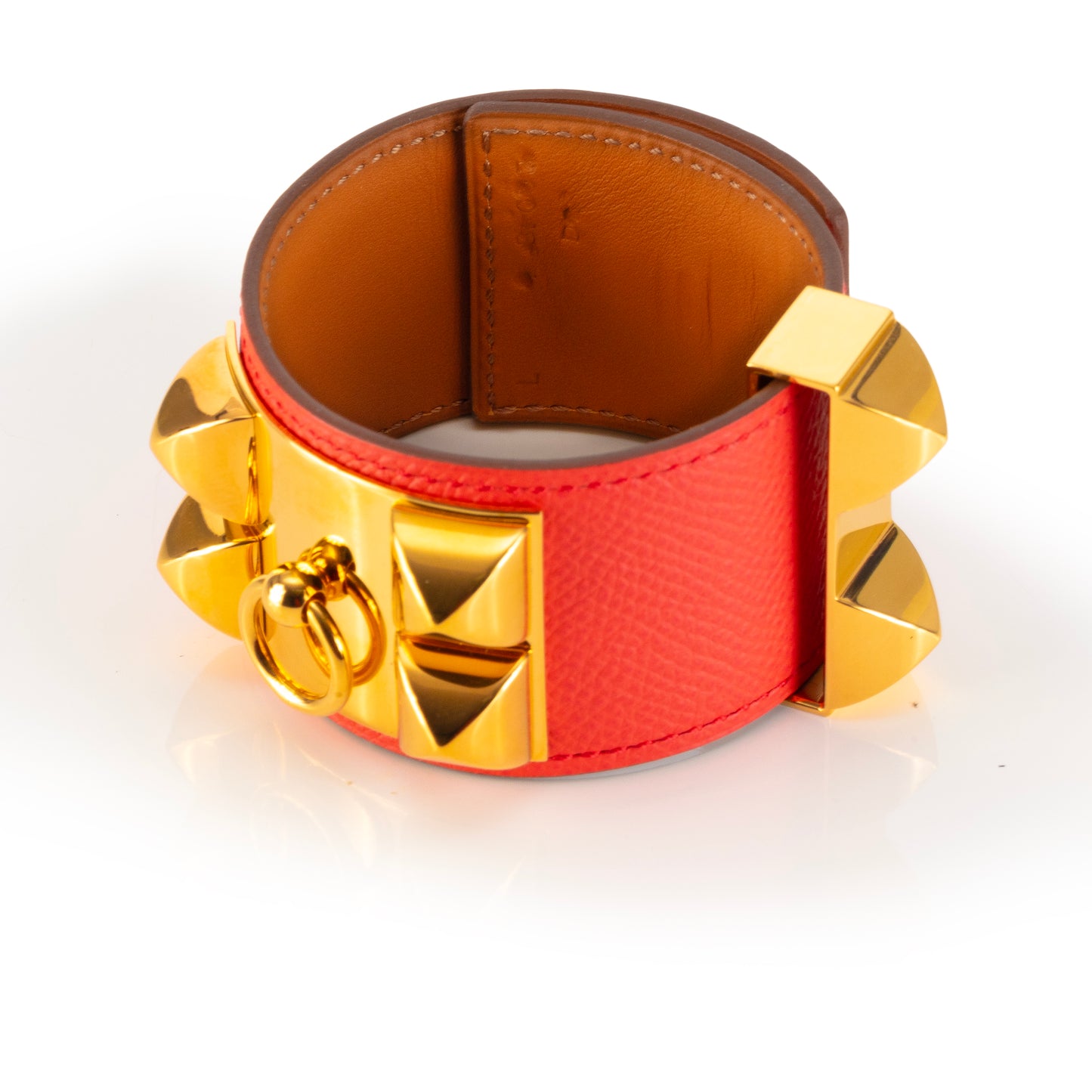 Hermes BRACELET - Medor Collier de Chien - Gold HW - Red Calf Leather - 2407061618