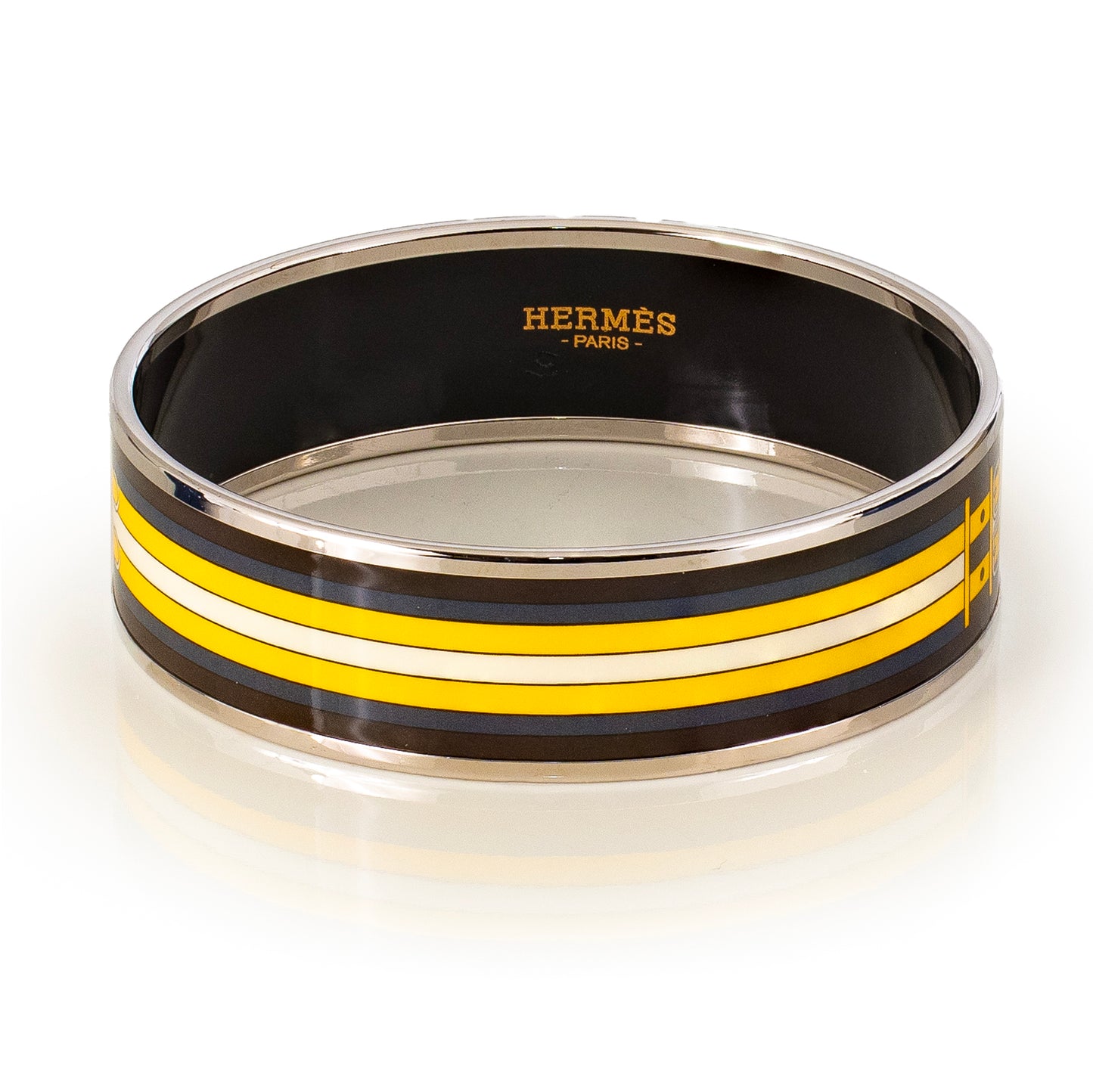 Hermes BRACELET - Nouveau Robacar - ESP - Black Yellow - 65-18mm NWOTS - 2401071928