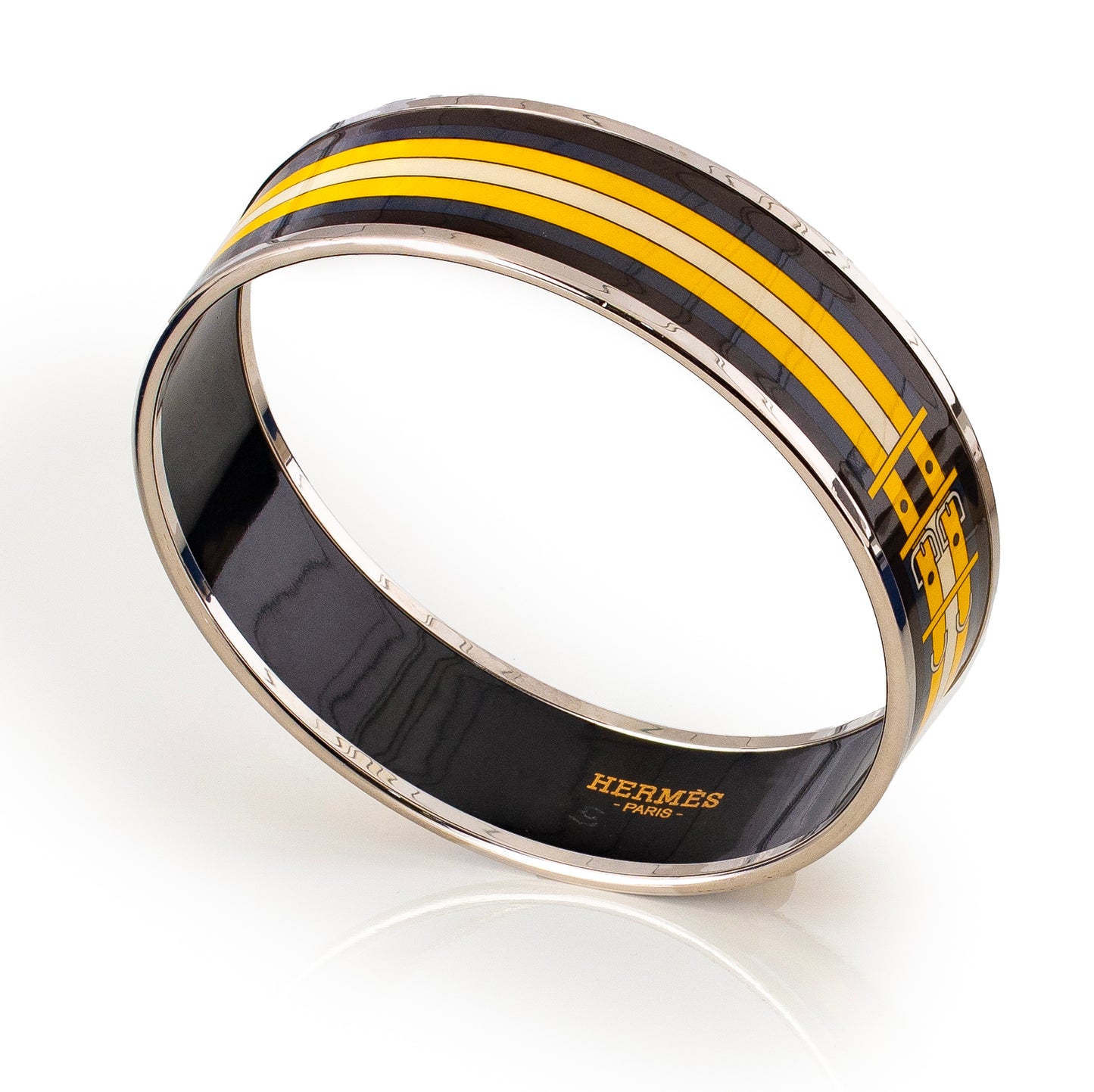Hermes BRACELET - Nouveau Robacar - ESP - Black Yellow - 65-18mm NWOTS - 2401071928