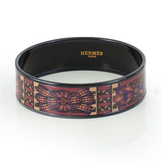 Hermes BRACELET - Rubans de Cheval - PVD - Surteint Wine - 65-17mm NWOTS - 2401031824