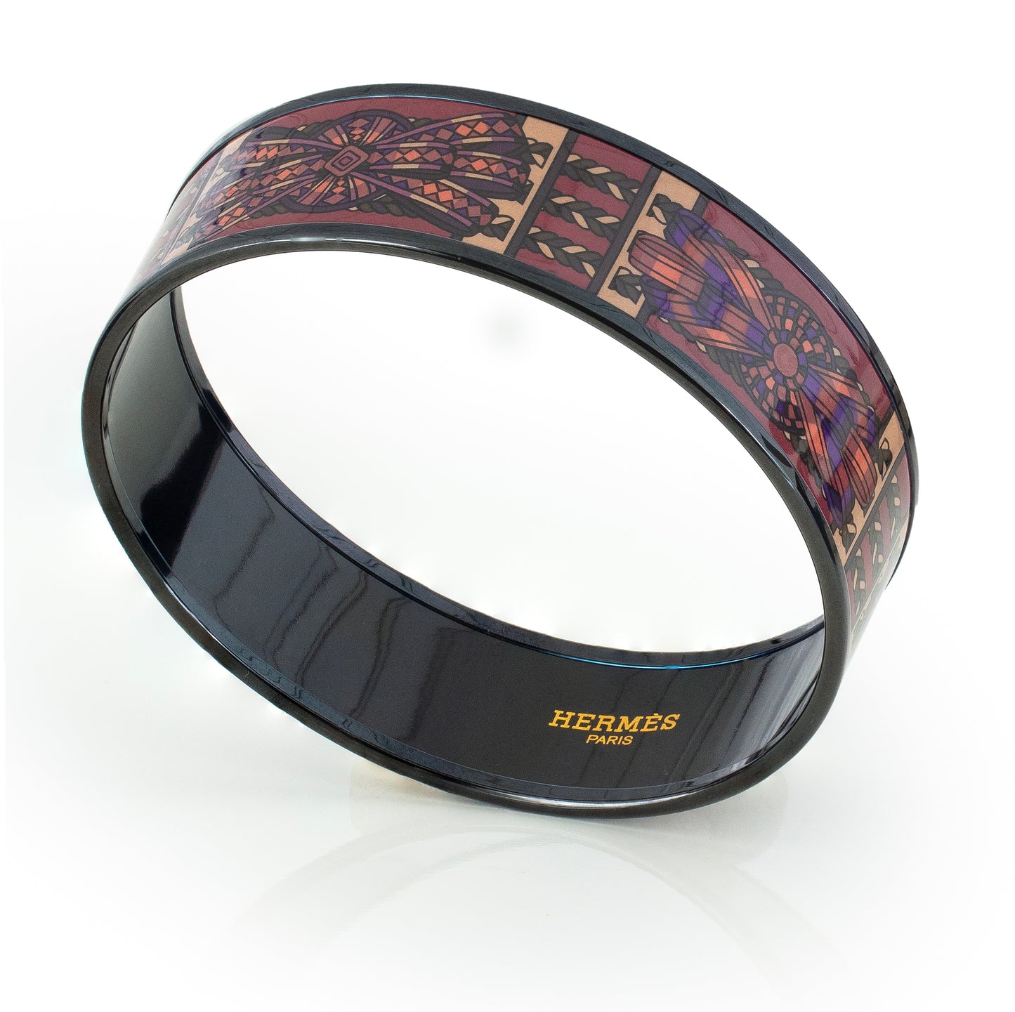 Hermes BRACELET - Rubans de Cheval - PVD - Surteint Wine - 65-17mm NWOTS - 2401031824