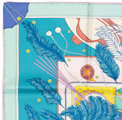 Hermes Silk Scarf Bagage a Main - Turquoise Rose Pal - NWST - 2604131745