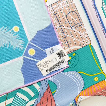 Hermes Silk Scarf Bagage a Main - Turquoise Rose Pal - NWST - 2604131745