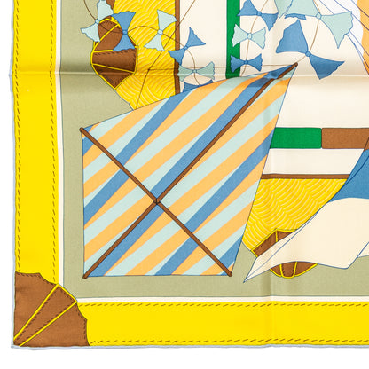 Hermes Silk Scarf Bagage a Main - Vert Amande Jaune - New With Tag