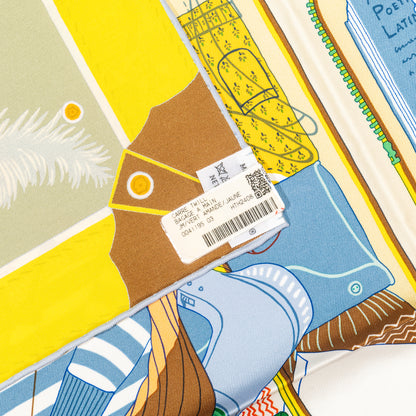 Hermes Silk Scarf Bagage a Main - Vert Amande Jaune - New With Tag