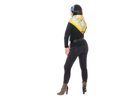 Hermes Silk Scarf Bagage a Main - Vert Amande Jaune - New With Tag