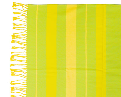 Hermes Beach Towel Pareo - Circuit 24 Chaine D Ancres - Lime Yellow - 132x167cm 100% Cotton Chevron Embroid - New - 2510111722