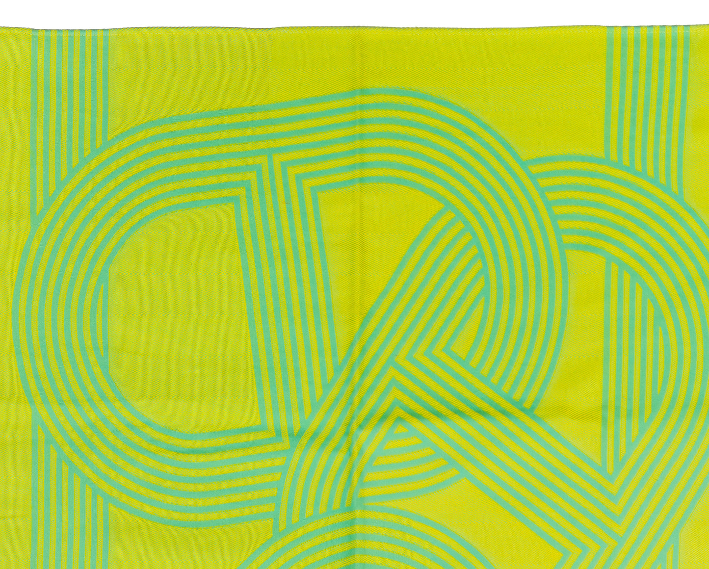 Hermes Beach Towel Pareo - Circuit 24 Chaine D Ancres - Lime Yellow - 132x167cm 100% Cotton Chevron Embroid - New - 2510111722