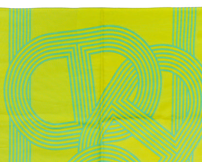 Hermes Beach Towel Pareo - Circuit 24 Chaine D Ancres - Lime Yellow - 132x167cm 100% Cotton Chevron Embroid - New - 2510111722
