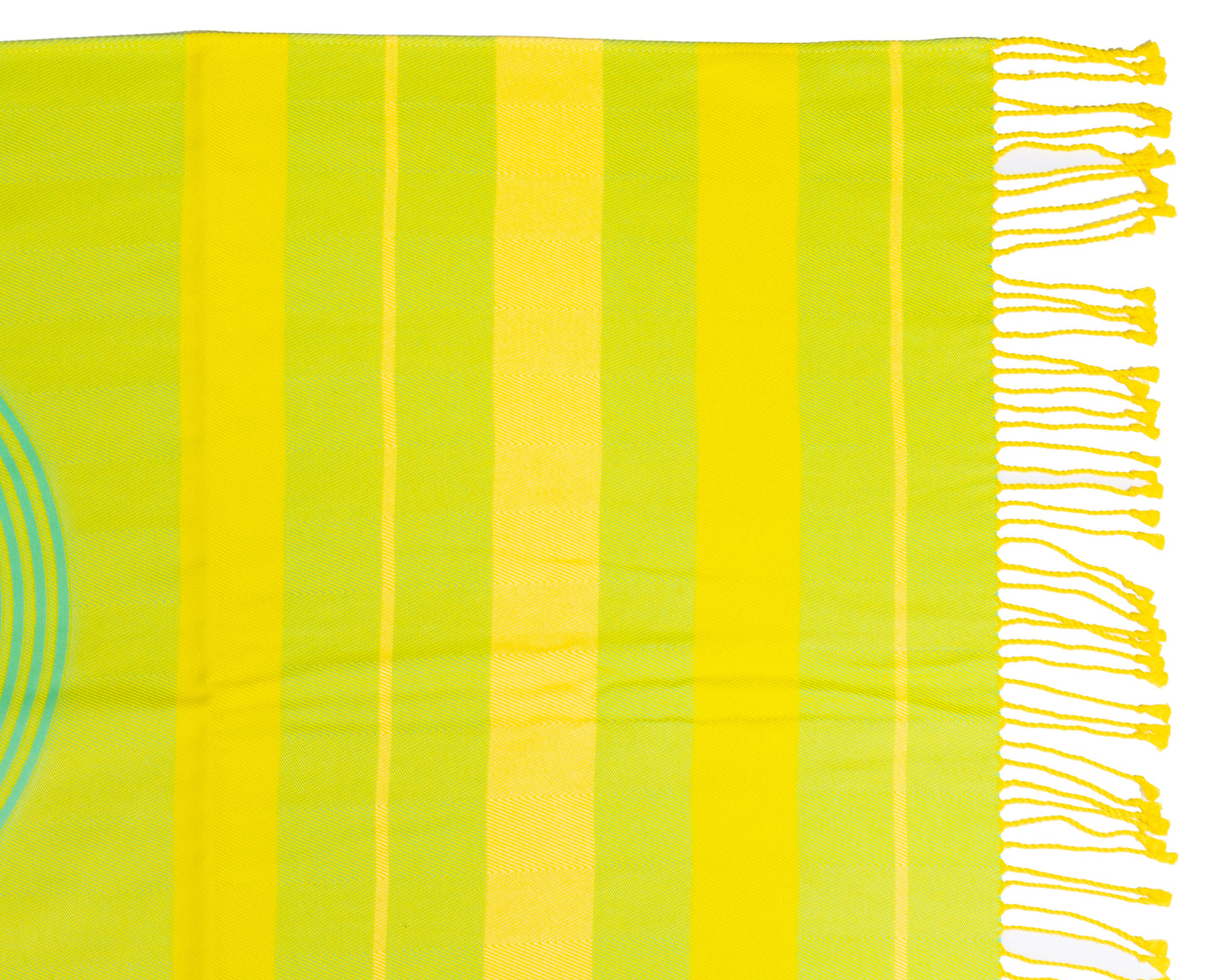 Hermes Beach Towel Pareo - Circuit 24 Chaine D Ancres - Lime Yellow - 132x167cm 100% Cotton Chevron Embroid - New - 2510111722