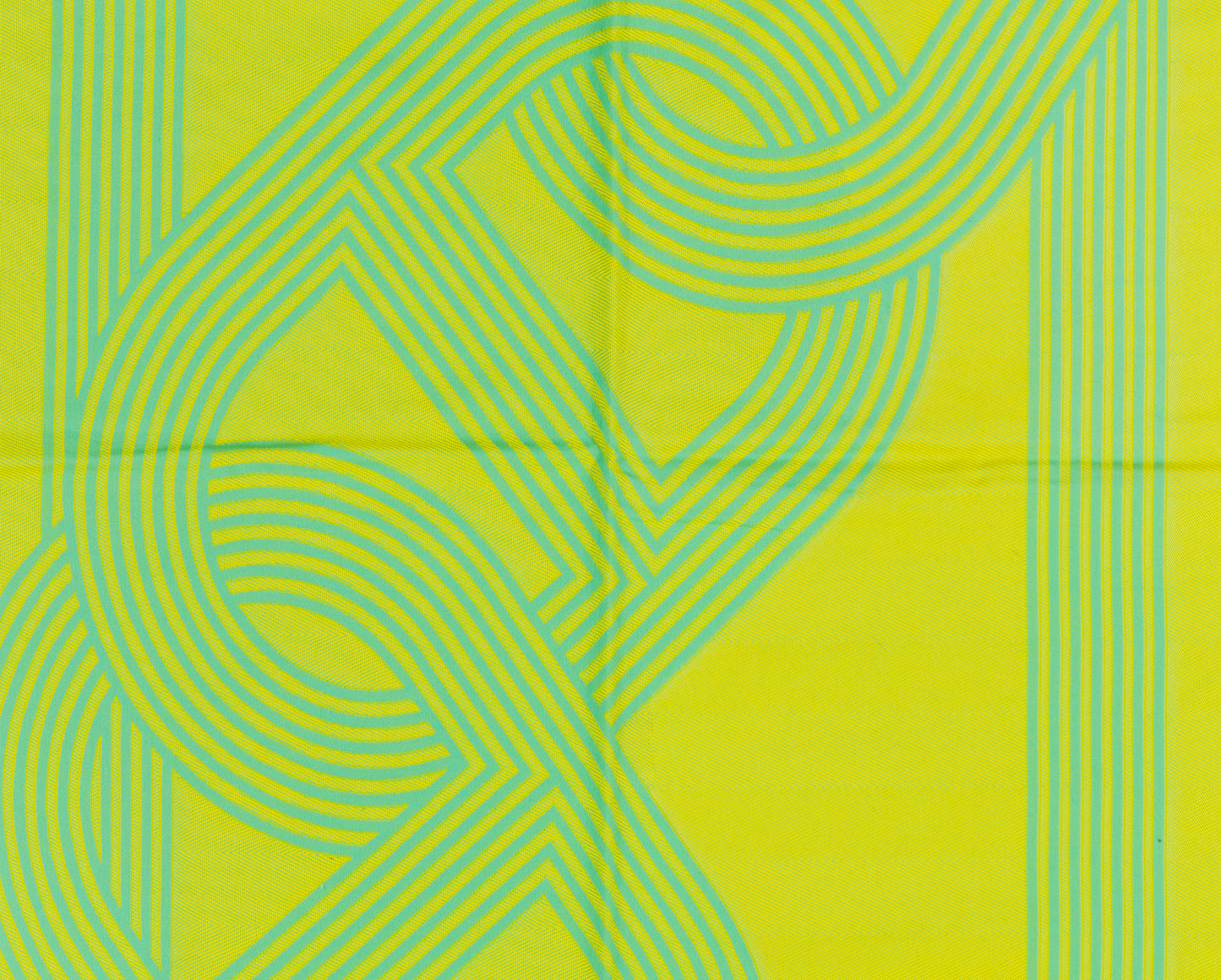 Hermes Beach Towel Pareo - Circuit 24 Chaine D Ancres - Lime Yellow - 132x167cm 100% Cotton Chevron Embroid - New - 2510111722